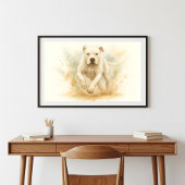 Dogo Argentino Watercolor Portrait Poster
