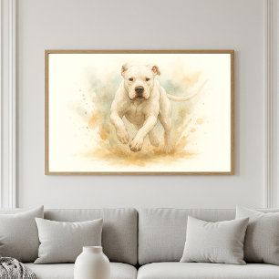 Dogo Argentino Watercolor Portrait Poster
