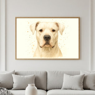 Dogo Argentino Watercolor Portrait Poster