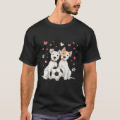 Dogo Argentino with soccer ball for Valentines Day T-Shirt (Vorderseite)
