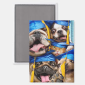 Dogs and Cat Grads in Photo Booth Magnet (Vorderseite/Rückseite)