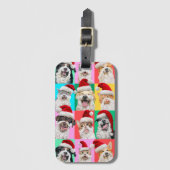 Dogs and Cats with Santa Beard Gepäckanhänger (Vorderseite Vertikal)