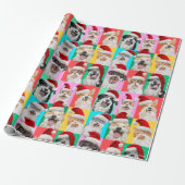 Dogs and Cats with Santa Beard Geschenkpapier (Ungerollt)