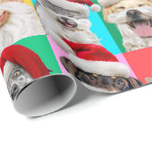 Dogs and Cats with Santa Beard Geschenkpapier (Rolleneckpunkt)