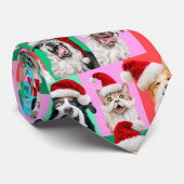 Dogs and Cats with Santa Beard Krawatte (Gerollt)