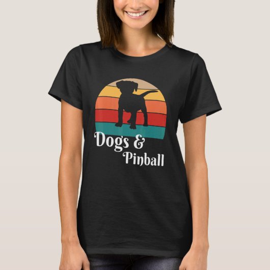 Dogs and Pinball Retro T-Shirt (Vorderseite)