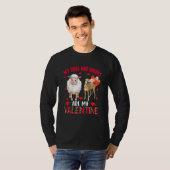 Dogs And Sheeps Are My Valentine Whippet With Shee T-Shirt (Vorne ganz)