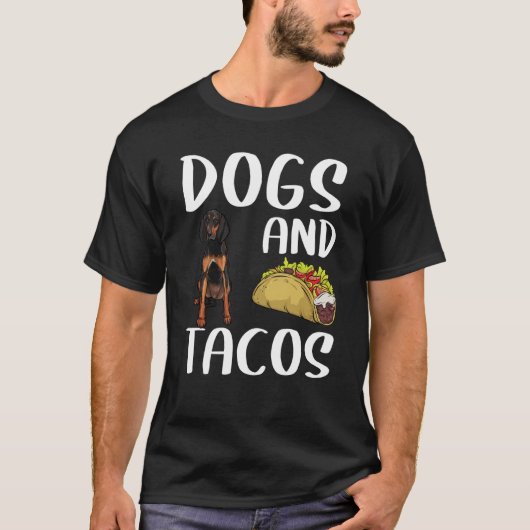 Dogs And Tacos Black and Tan Coonhound Mexican Foo T-Shirt (Vorderseite)