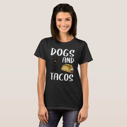 Dogs And Tacos Flat Coated Retriever Mexican Food T-Shirt (Vorne ganz)