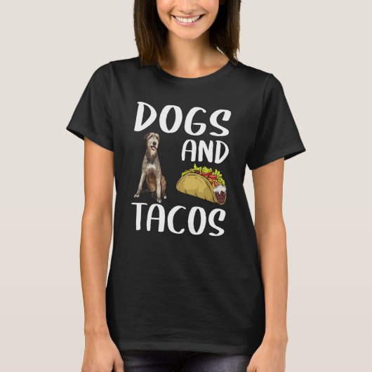 Dogs And Tacos Irish Wolfhound Mexican Food T-Shirt (Vorderseite)