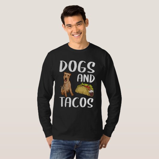 Dogs And Tacos Welsh Terrier Mexican Food T-Shirt (Vorne ganz)