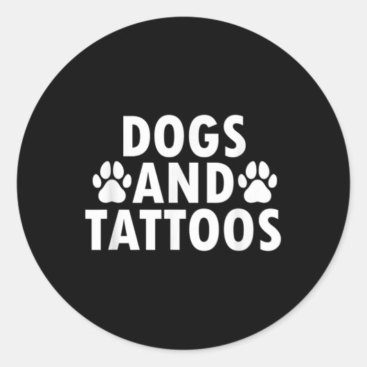 Dogs And Tattoos Runder Aufkleber (Vorderseite)