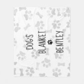 Dog's Blanket Personalisiert Paw Prints Pet Hund Fleecedecke (Vorderseite)