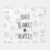 Dog's Blanket Personalisiert Paw Prints Pet Hund Fleecedecke (Vorderseite (Horizontal))