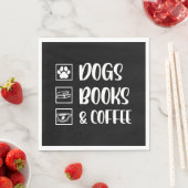 Dogs Books Coffee Funny Dog Serviette (Beispiel)