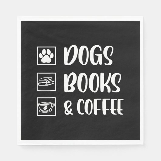 Dogs Books Coffee Funny Dog Serviette (Vorderseite)