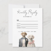 Dogs Bride & Groom RSVP Karte (Vorderseite)