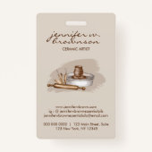 Dogs Cute Floral Photo Conferance Ausweis (Rückseite)