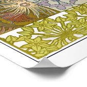 Dogs & Flowers of Art Nouveau Style, Mucha Poster (Ecke)