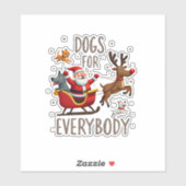 Dogs For Everybody Santa Funny Christmas Xmas (1) Aufkleber (Blatt)
