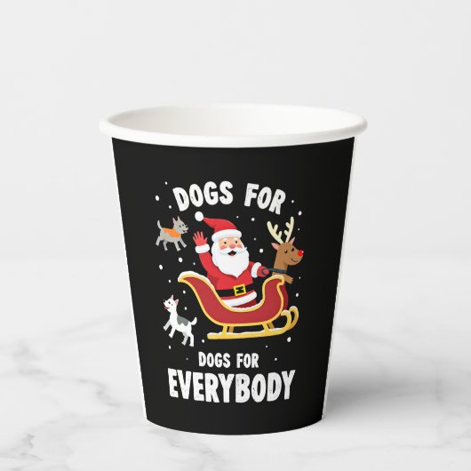 Dogs For Everybody Santa Funny Christmas Xmas (1) Pappbecher (Vorderseite)
