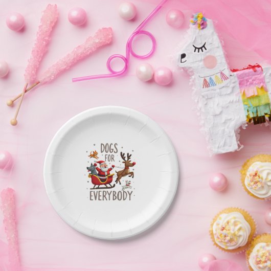 Dogs For Everybody Santa Funny Christmas Xmas (1) Pappteller (Party)