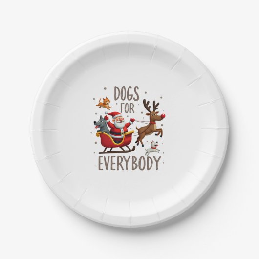 Dogs For Everybody Santa Funny Christmas Xmas (1) Pappteller (Vorderseite)