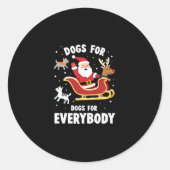 Dogs For Everybody Santa Funny Christmas Xmas (1) Runder Aufkleber (Vorderseite)