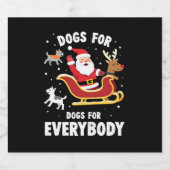 Dogs For Everybody Santa Funny Christmas Xmas (1) Schaumweinetikett (Einzelnes Label)