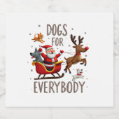 Dogs For Everybody Santa Funny Christmas Xmas (1) Schaumweinetikett (Einzelnes Label)