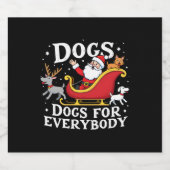 Dogs For Everybody Santa Funny Christmas Xmas (2) Schaumweinetikett (Einzelnes Label)