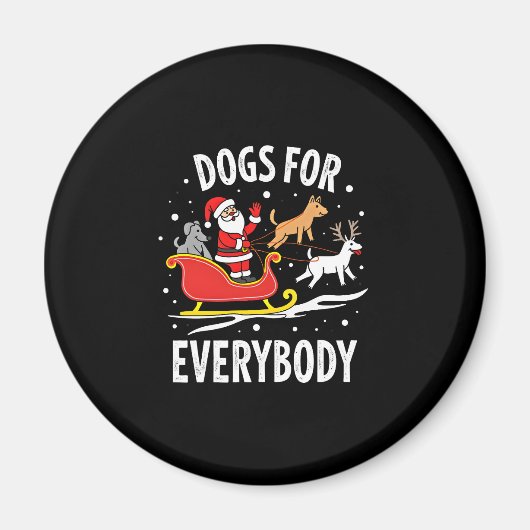 Dogs For Everybody Santa Funny Christmas Xmas (3) Magnet (Vorne)