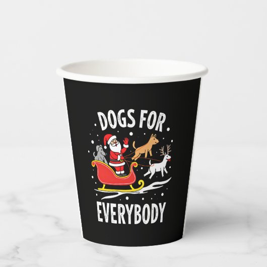 Dogs For Everybody Santa Funny Christmas Xmas (3) Pappbecher (Vorderseite)