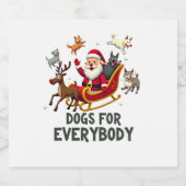 Dogs For Everybody Santa Funny Christmas Xmas (3) Schaumweinetikett (Einzelnes Label)