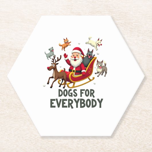 Dogs For Everybody Santa Funny Christmas Xmas (3) Untersetzer (Vorderseite)