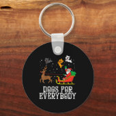 Dogs For Everybody Santa Funny Christmas Xmas Schlüsselanhänger (Vorderseite)