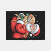 Dogs Golden Retriever Puppy Santa Christmas Funny Fleecedecke (Vorderseite (Horizontal))