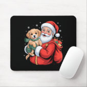 Dogs Golden Retriever Puppy Santa Christmas Funny  Mousepad (Mit Mouse)