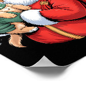 Dogs Golden Retriever Puppy Santa Christmas Funny  Poster (Ecke)