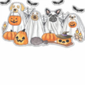 Dogs in Ghost Costumes Halloween Classic T-Shirt Aufkleber (Vorderseite)