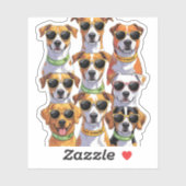 Dogs in sunglasses Paws Hydrated Aufkleber (Blatt)