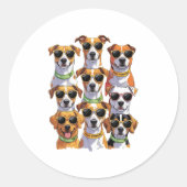 Dogs in sunglasses Paws Hydrated Runder Aufkleber (Vorderseite)