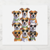 Dogs in sunglasses Paws Hydrated Schaumweinetikett (Einzelnes Label)