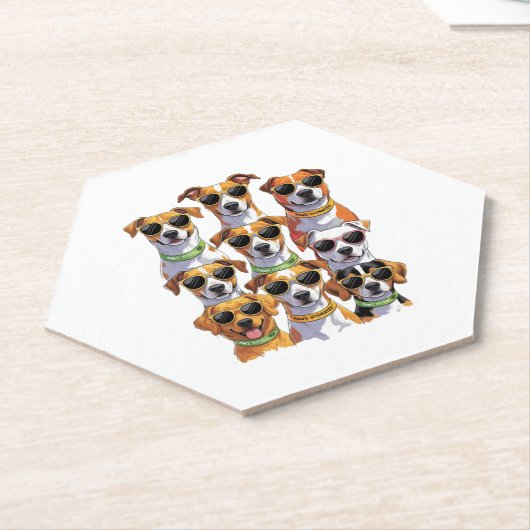 Dogs in sunglasses Paws Hydrated Untersetzer (angewinkelt)