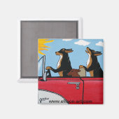 Dogs Joy Ride Magnet (Vorderseite/Rückseite)