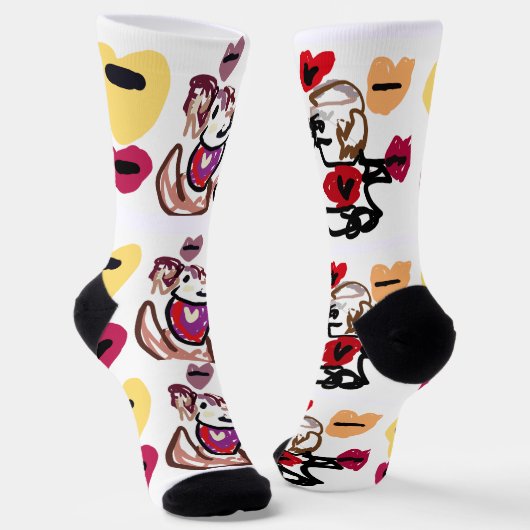 Dogs lover fun socken (Gewinkelt)