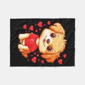 Dogs Lover Heart Girls Puppy Valentine S Day Women Fleecedecke (Vorderseite (Horizontal))