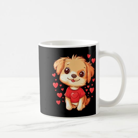 Dogs Lover Heart Girls Puppy Valentine’s Day Women Kaffeetasse (Rechts)