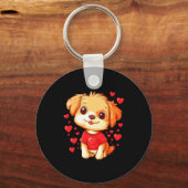 Dogs Lover Heart Girls Puppy Valentine S Day Women Schlüsselanhänger (Vorderseite)