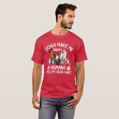 Dogs Make Me Happy Humans Make My Head Hurt retro T-Shirt (Vorne ganz)
